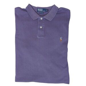 Polo by Ralph Lauren Shirt Men XXL Purple Solid Short Sleeve‎ Casual 100% Cotton
